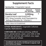 Banaba with 4% Corosolic (12mg) 6000 mg