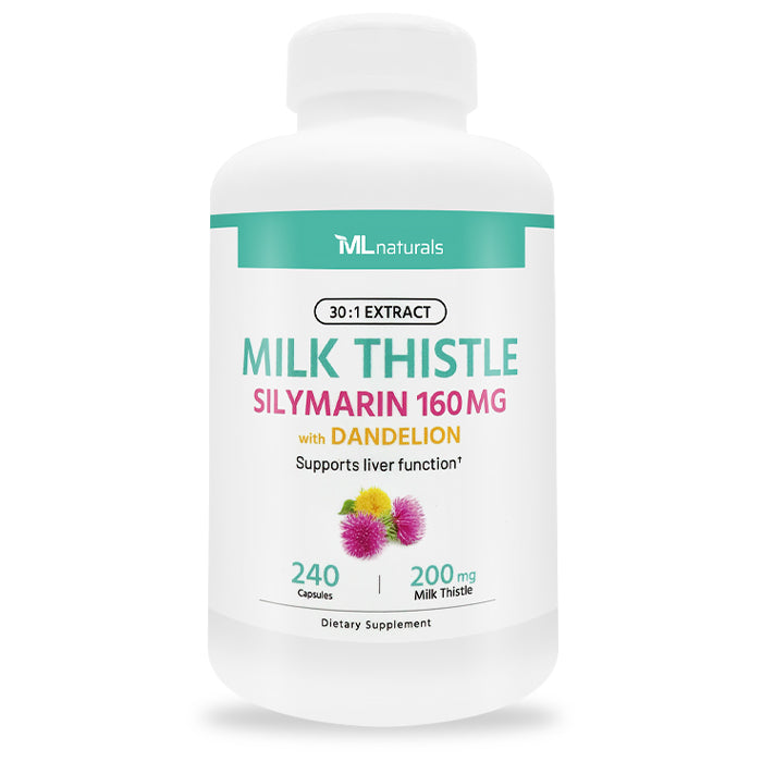 Milk Thistle 200mg (Silymarin 160mg with Dandelion)