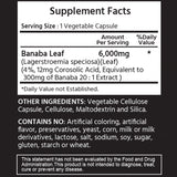 Banaba with 4% Corosolic (12mg) 6000 mg